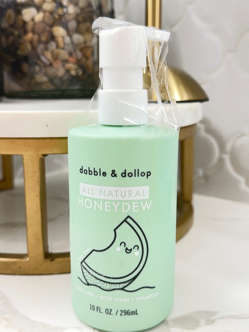 Dabble & Dollop Honeydew 3-in-1 Bubble Bath Body Wash Shampoo 10oz New